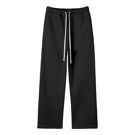 Solid Color Fleece Straight Leg Pants