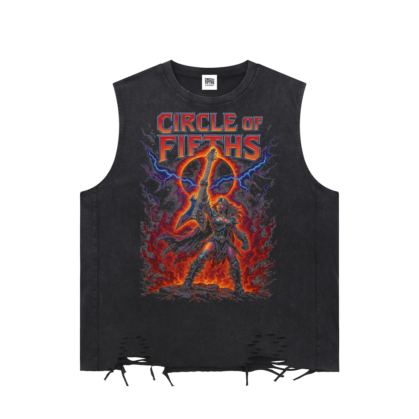 Snow Washed Raw-Hem Tank Top